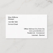 Cartes de visite De Nettoyage À La Maison Et Au Bu (Dos)