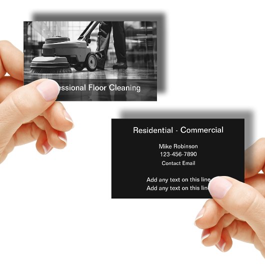 Cartes de visite de nettoyage commercial du bureau