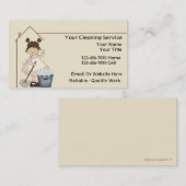 Cartes de visite de nettoyage de Chambre (Devant / Derrière)
