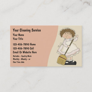 Cartes de visite de nettoyage de Chambre