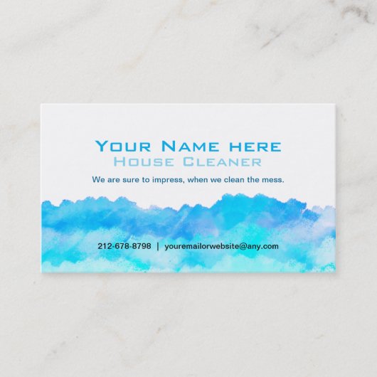 Cartes de visite de nettoyage de conception (Devant)