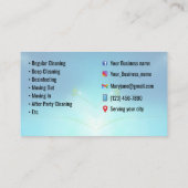 Cartes de visite de nettoyage de maison (Dos)