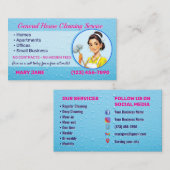Cartes de visite de nettoyage de maison (Devant / Derrière)