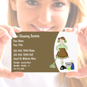 Cartes de visite de nettoyage de maison