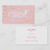 Cartes de visite de nettoyage de maison rose (Devant / Derrière)