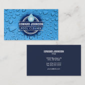 Cartes de visite de nettoyage de pool personnalisa (Devant / Derrière)