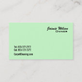 Cartes de visite de nettoyage de tapis (Dos)