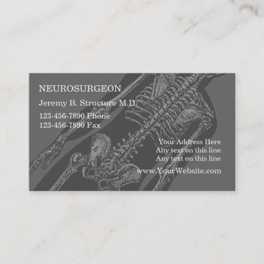 Cartes de visite de neurochirurgien (Devant)