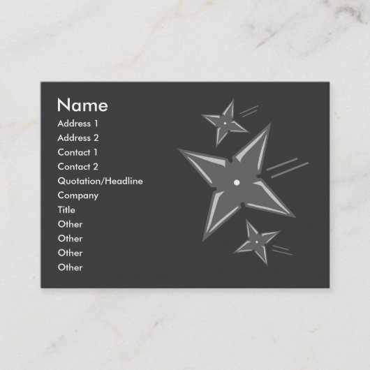 Cartes de visite de Ninja (Devant)