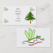 Cartes de visite de Noël de libellule (Devant / Derrière)