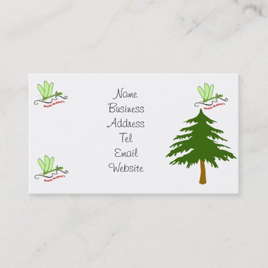 Cartes de visite de Noël de libellule (Devant)
