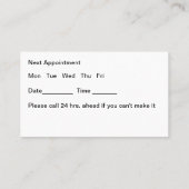 Cartes de visite de nomination dermatologue (Dos)