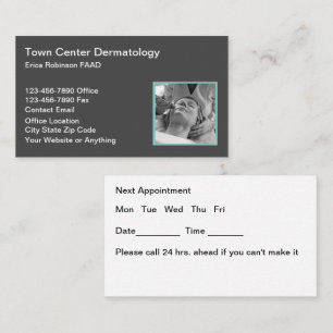 Cartes de visite de nomination dermatologue