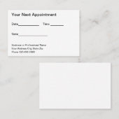 Cartes de visite de nomination du bureau en bloc d (Devant / Derrière)