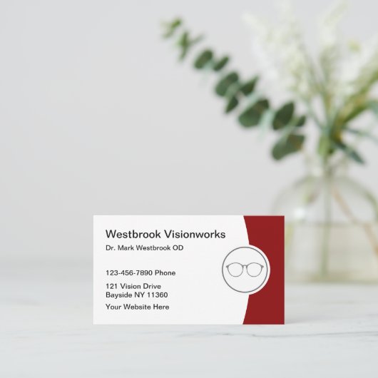 Cartes de visite de nomination optométriste modern (Debout devant)