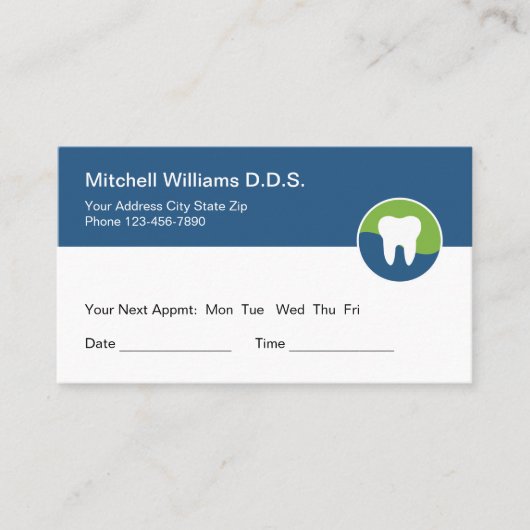 Cartes de visite de nomination pour un poste de de (Devant)