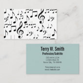 Cartes de visite de notes musicales (Devant / Derrière)