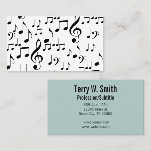 Cartes de visite de notes musicales (Devant / Derrière)
