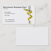 Cartes de visite de Nutricianist ou de (Devant / Derrière)