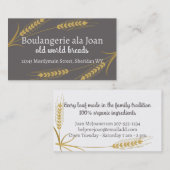 Cartes de visite de pain de blé à la cuisine végét (Devant / Derrière)