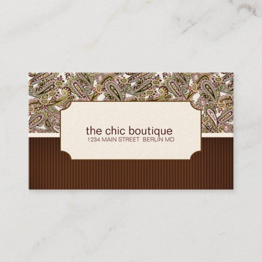 Cartes de visite de Paisley (Devant)