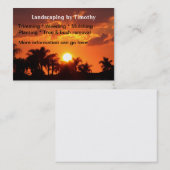 Cartes de visite de palmiers de jardinier (Devant / Derrière)