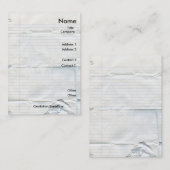 Cartes de visite de papier de carnet (Devant / Derrière)