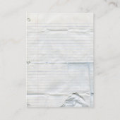 Cartes de visite de papier de carnet (Dos)