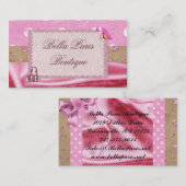 Cartes de visite de parties scintillantes de rose (Devant / Derrière)