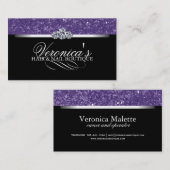 Cartes de visite de parties scintillantes de salon (Devant / Derrière)