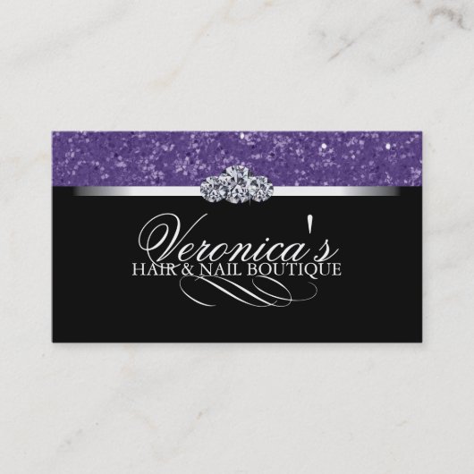 Cartes de visite de parties scintillantes de salon (Devant)