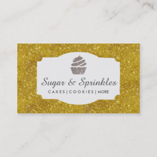 Cartes de visite de parties scintillantes d'or de