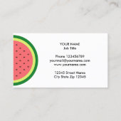 Cartes de visite de pastèque de nutritionniste de (Dos)
