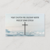 Cartes de visite de pasteur d'église des nuages bl (Devant)