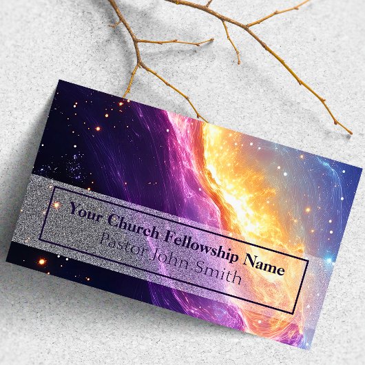 Cartes de visite de pasteur d'église Violet Célest