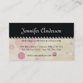 Cartes de visite de pâtisseries (Dos)