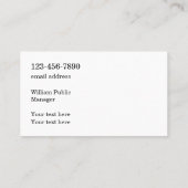 Cartes de visite de paysage à double face (Dos)