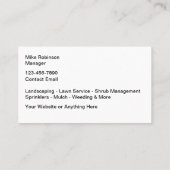 Cartes de visite de paysage de la maison moderne (Dos)