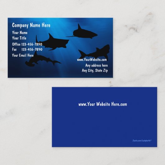 Cartes de visite de pêche (Devant / Derrière)