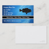 Cartes de visite de pêche de charte (Devant / Derrière)