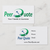Cartes de visite de PeerQuote (Devant / Derrière)