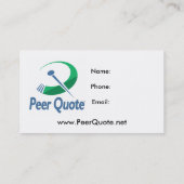 Cartes de visite de PeerQuote (Dos)