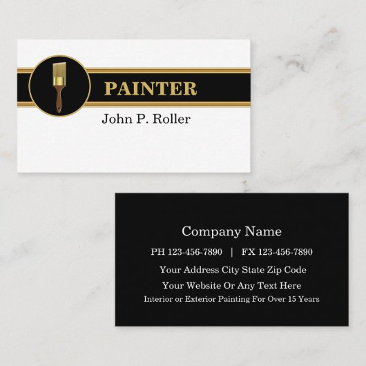 Cartes de visite de peintre (Devant / Derrière)