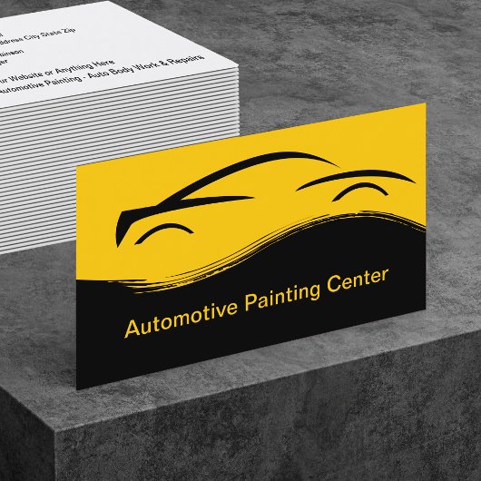 Cartes de visite de peinture et collision automobi