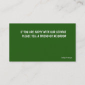 Cartes de visite de pelouse (Dos)