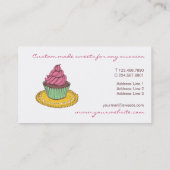 Cartes de visite de petit gâteau de boulangerie (Dos)