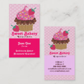 Cartes de visite de petit gâteau de fraise (Devant / Derrière)