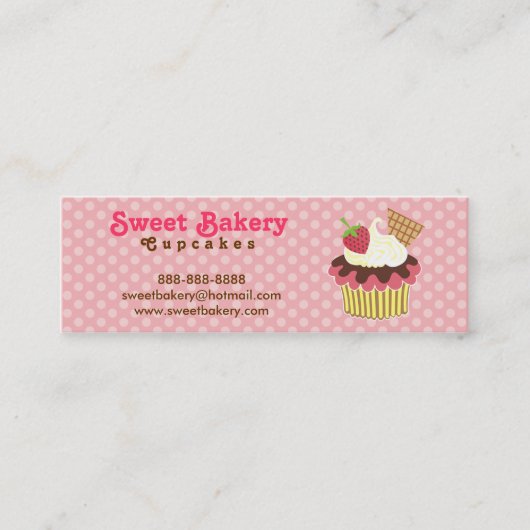 Cartes de visite de petit gâteau de fraise et de (Devant)