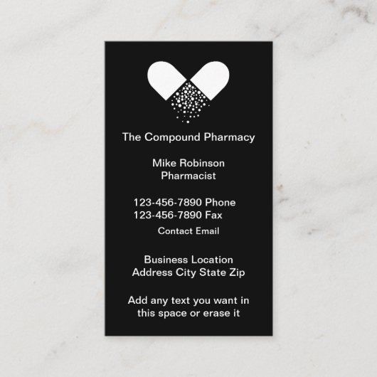 Cartes de visite de pharmacie Compound (Devant)