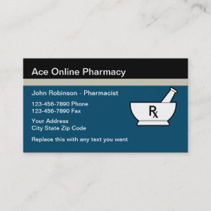 Cartes de visite de pharmacie en ligne pour pharma